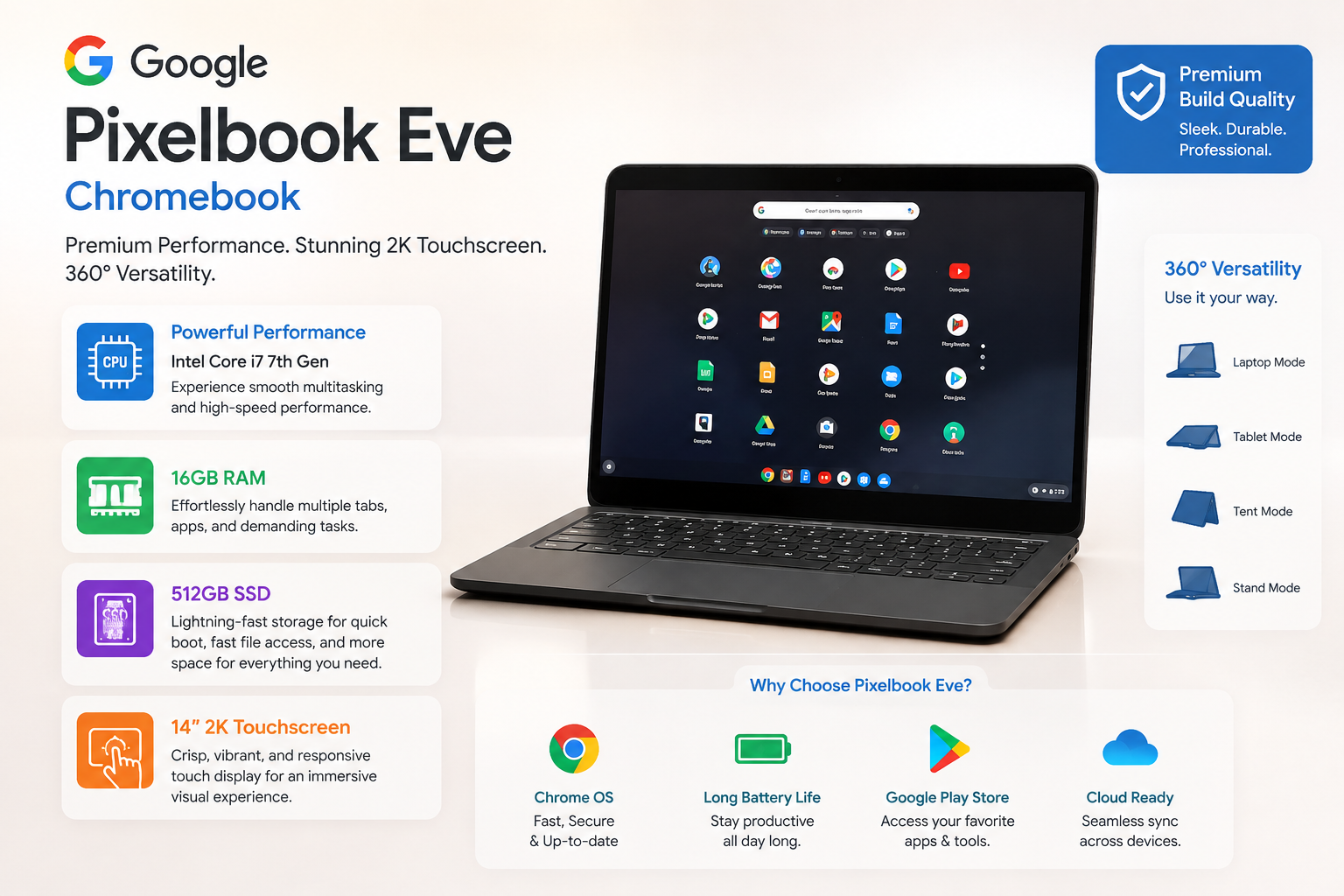 Google Pixelbook Eve Chromebook