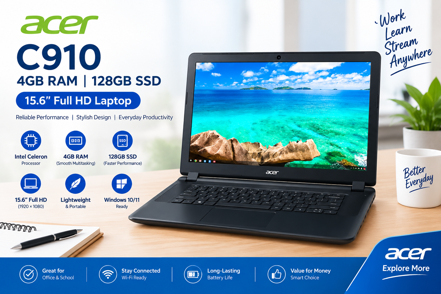 Acer C910 4GB RAM 128GB SSD